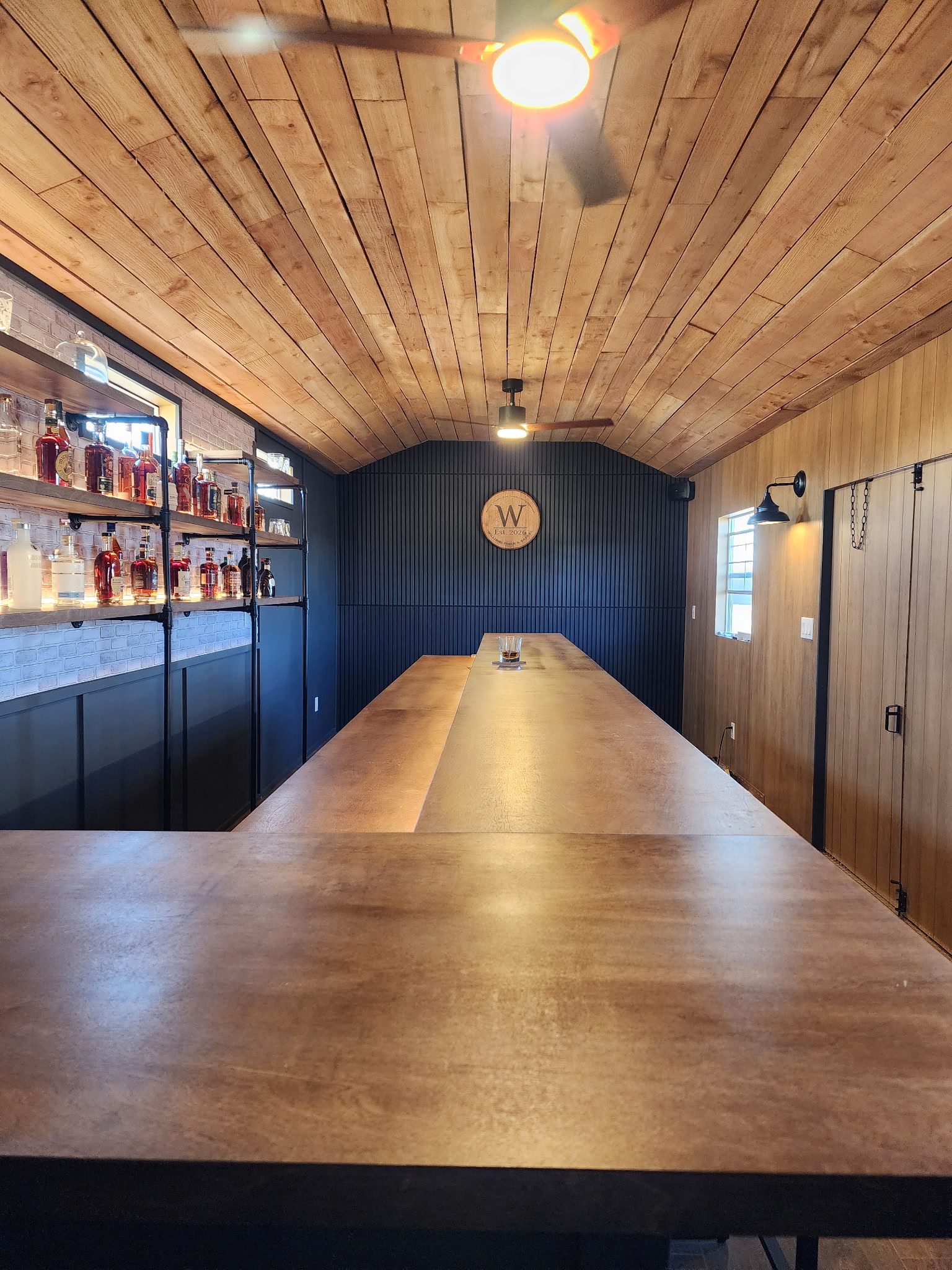 Finished bar room with lighting installed by Viking NW Electric